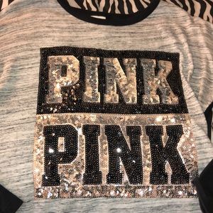 women’s PINK sequined long sleeve